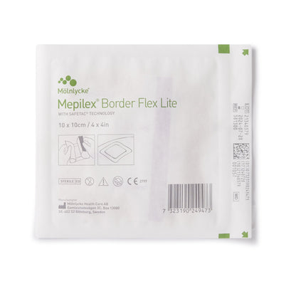 Mepilex® Border Flex Lite Thin Foam Dressing 4 X 4 Inch With Border Film Backing Silicone Adhesive Square Sterile (1195997_BX)