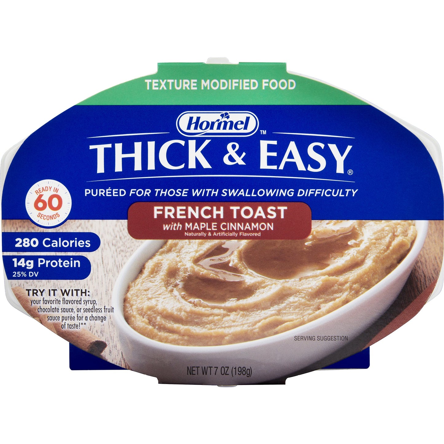 Thick & Easy® Purees Thickened Food 7 oz. Tray Maple Cinnamon French Toast Flavor Puree IDDSI Level 2 Mildly Thick (797230_CS)