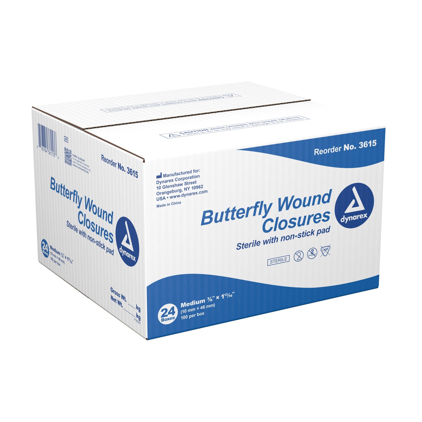 Secure Strip™ Skin Closure Strip 3/8 X 1-13/16 Inch Plastic Butterfly Closure White (747212_CS)