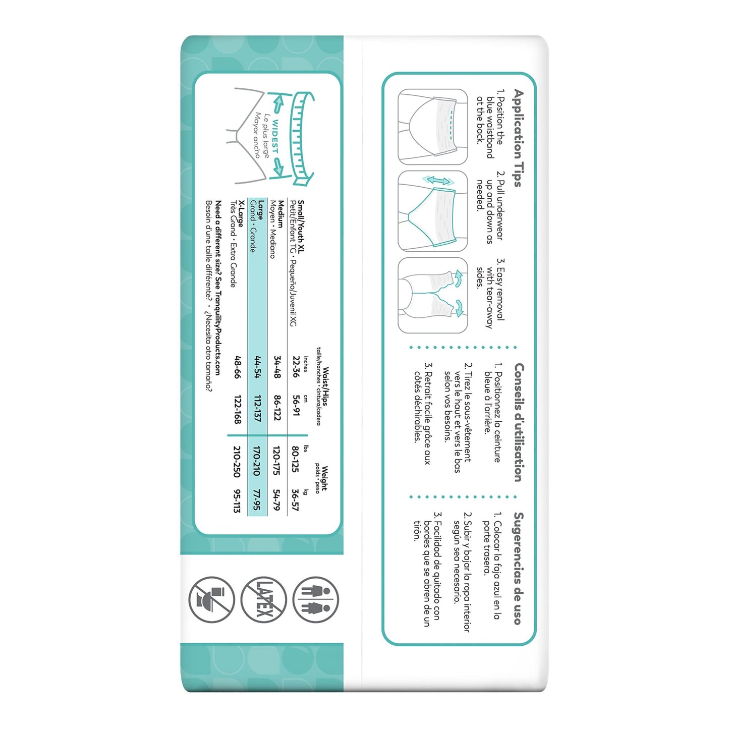 Tranquility® Essential Unisex Adult Absorbent Underwear Pull On with Tear Away Seams Large Disposable Moderate Absorbency (884711_CS)