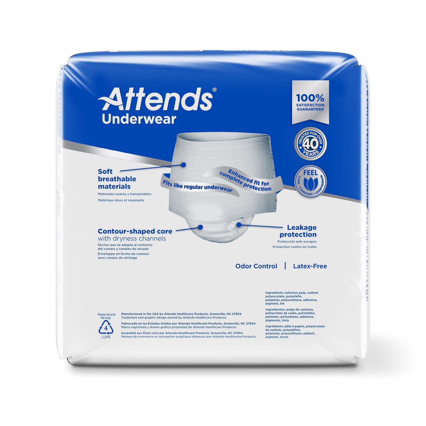Attends® Care Unisex Adult Absorbent Underwear Pull On with Tear Away Seams X-Large Disposable Heavy Absorbency (771658_CS)