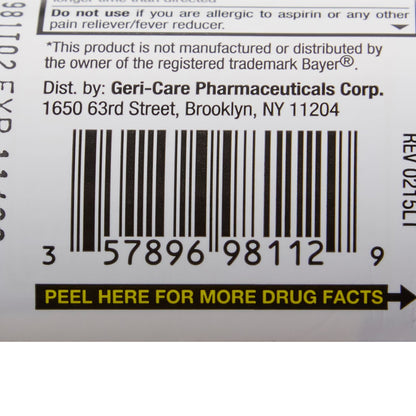 HEALTHSTAR® Pain Relief 81 mg Strength Aspirin Tablet 120 per Bottle (1043633_CS)