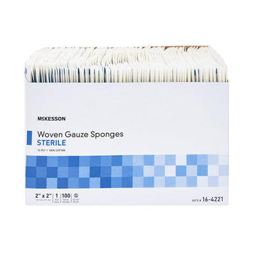 McKesson Gauze Sponge 2 X 2 Inch 12-Ply Sterile 1 per Pack (501657_BX)