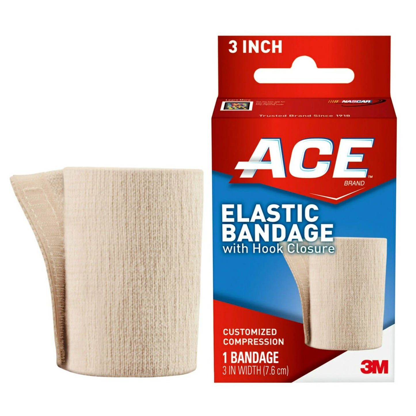 3M™ ACE™ Elastic Bandage 3 Inch Width Single Hook and Loop Closure Tan NonSterile Standard Compression (500544_EA)