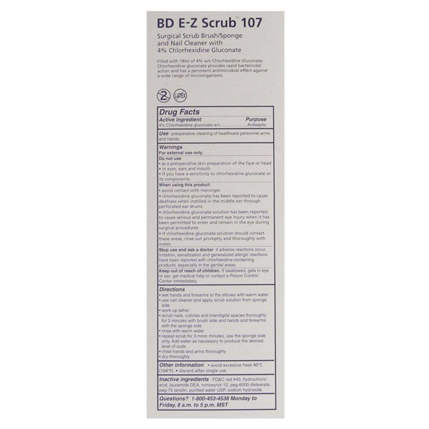 BD E-Z Scrub™ Impregnated Scrub Brush Polyethylene Bristles / Sponge Red (436489_BX)