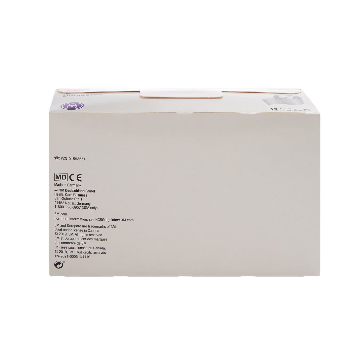 3M™ Durapore™ Medical Tape White 1 Inch X 10 Yard Silk-Like Cloth NonSterile (5775_CS)