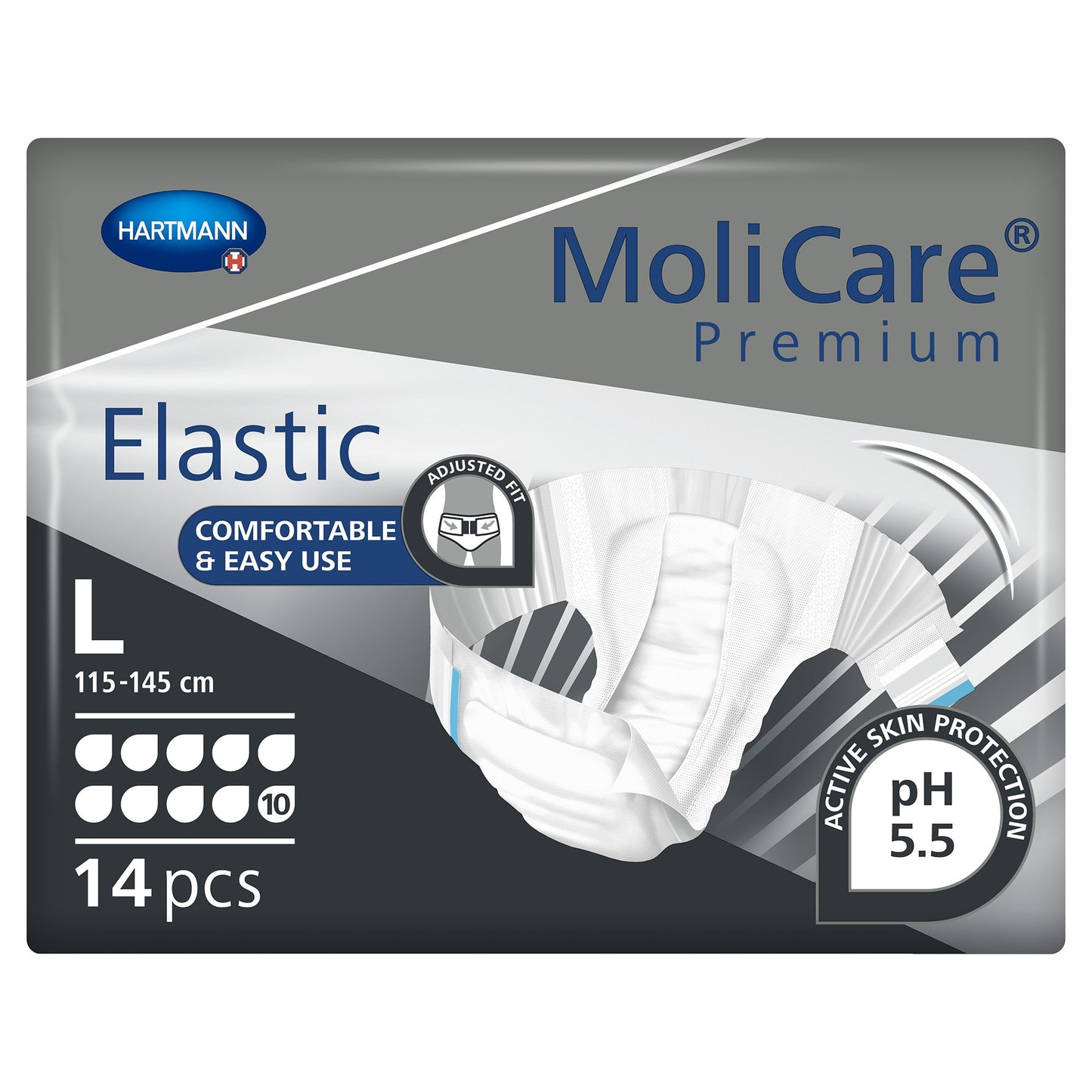 MoliCare® Premium Elastic 10D Unisex Adult Incontinence Brief Large Disposable Heavy Absorbency (1153087_PK)