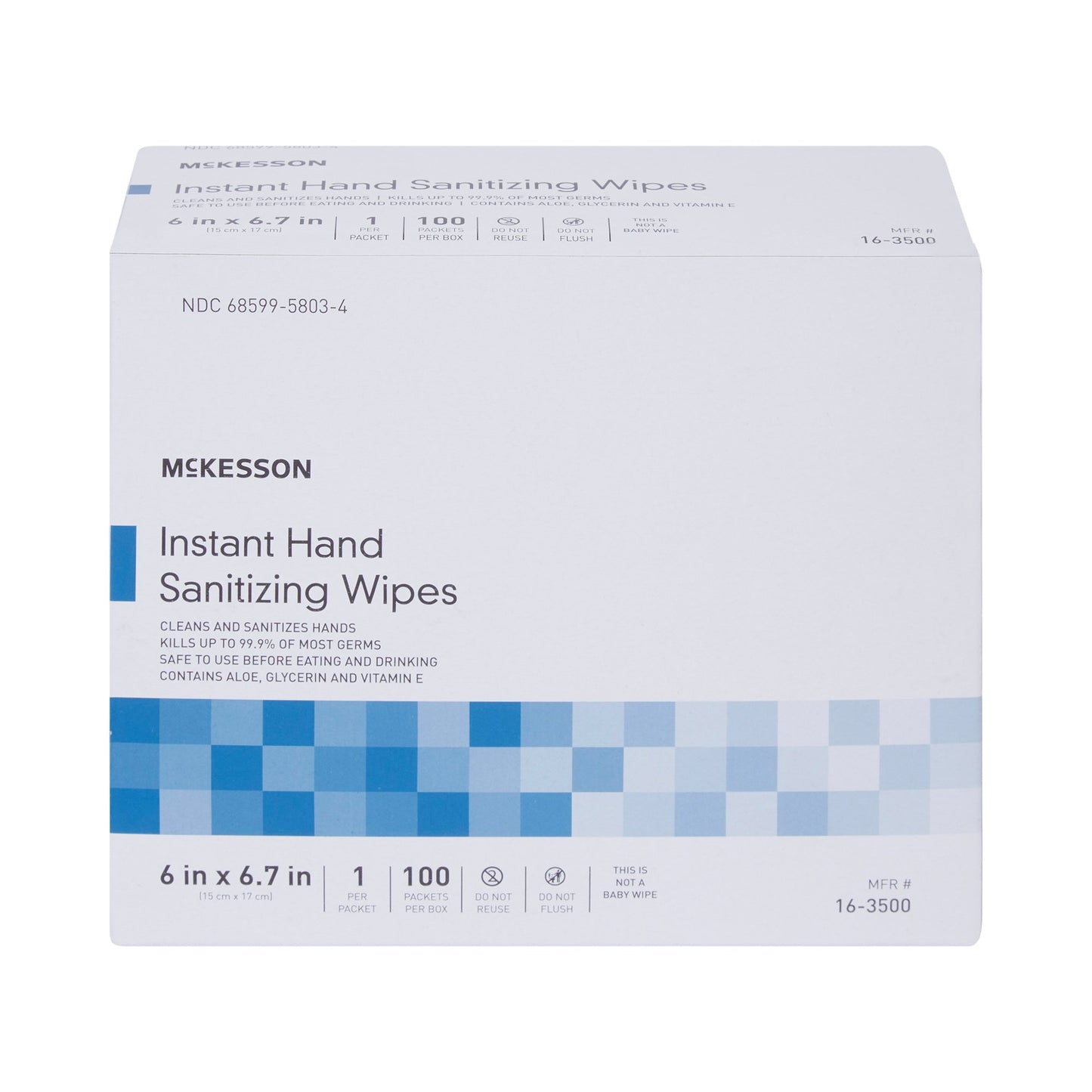 McKesson Hand Sanitizing Wipe 100 Count Ethyl Alcohol Wipe Individual Packet (1055597_EA)