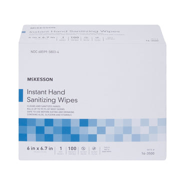McKesson Hand Sanitizing Wipe 100 Count Ethyl Alcohol Wipe Individual Packet (1055597_EA)