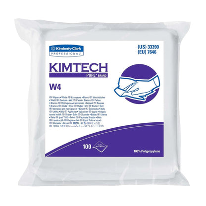 KIMTECH PURE W4 Cleanroom Wipe ISO Class 4 100 Count Double Bag 9 X 9 Inch NonSterile Disposable (566444_CS)