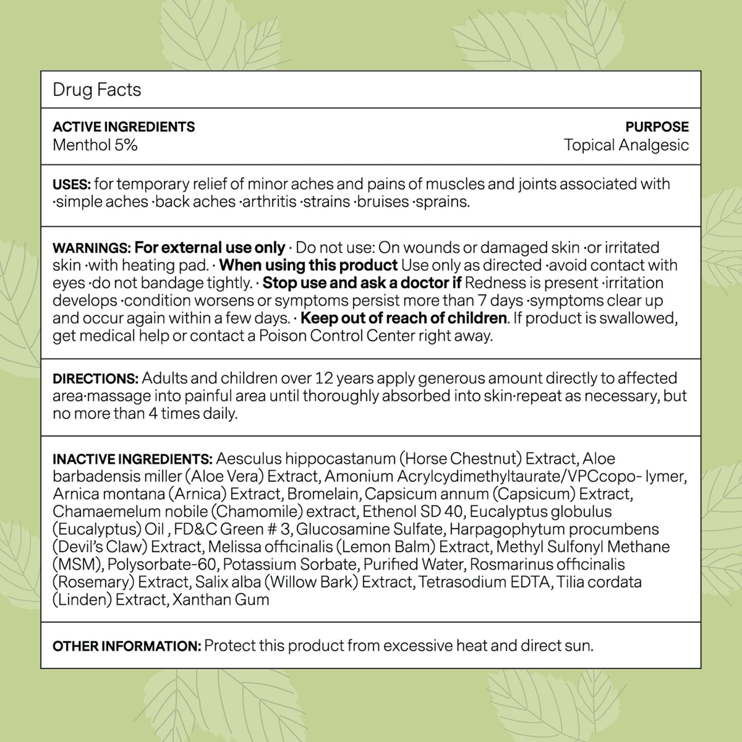 Kanjo Topical Pain Relief 5% Strength Menthol Topical Gel 4.2 oz. (1236439_EA)