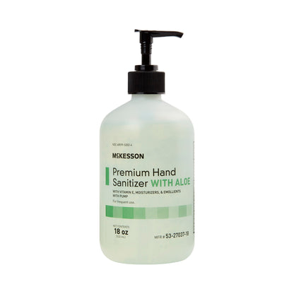 McKesson Premium Hand Sanitizer with Aloe 18 oz. Ethyl Alcohol Gel Pump Bottle (937918_CS)