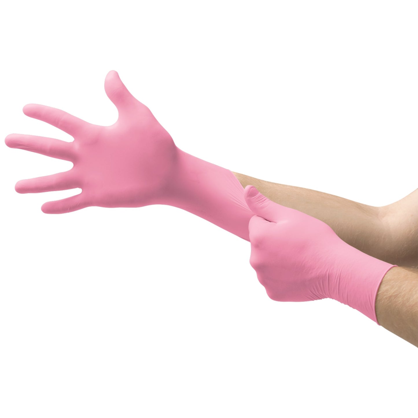 Micro-Touch® NitraFree™ Exam Glove X-Small NonSterile Nitrile Standard Cuff Length Textured Fingertips Pink Chemo Tested (697230_CS)