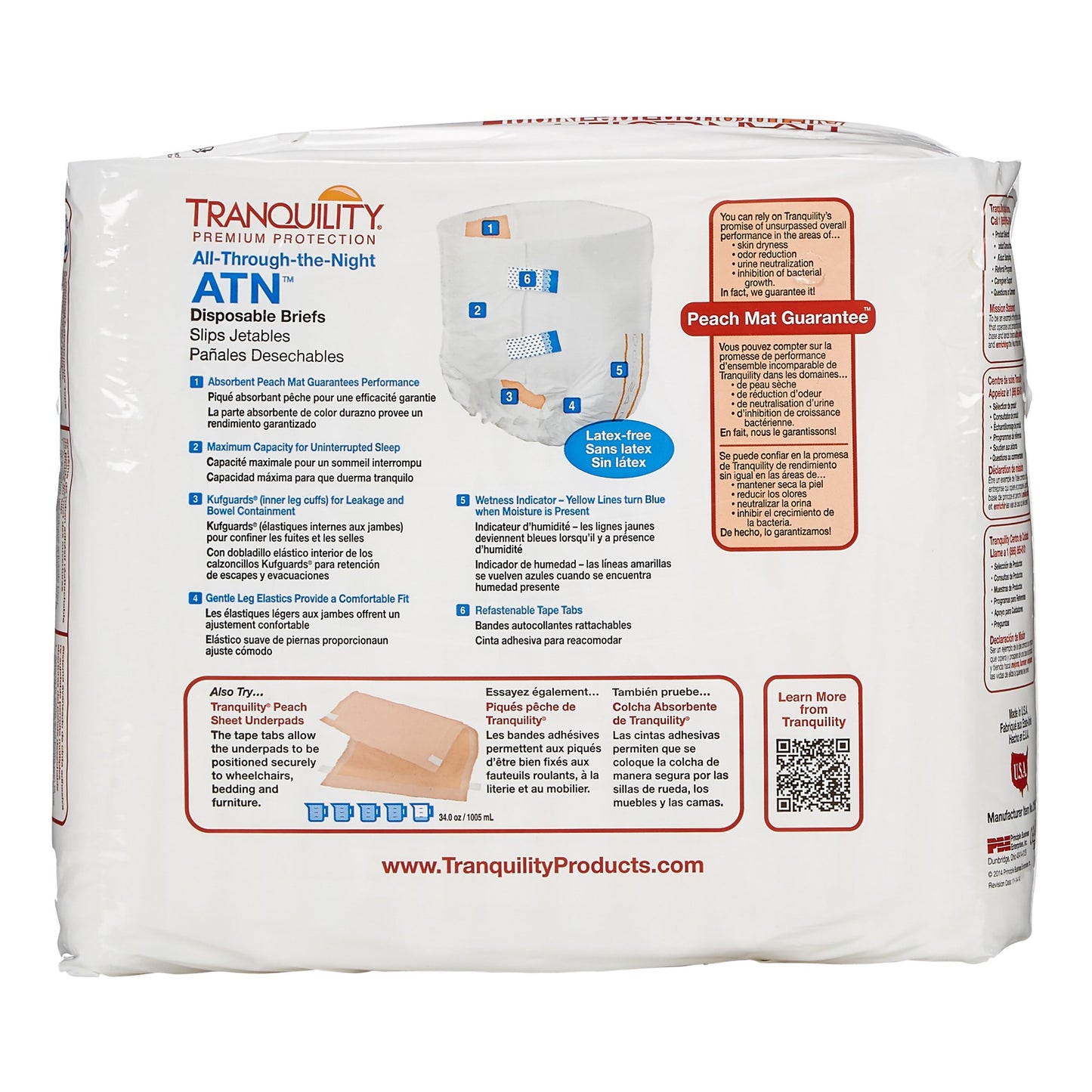 Tranquility® ATN Unisex Adult Incontinence Brief Medium Disposable Heavy Absorbency (451111_CS)