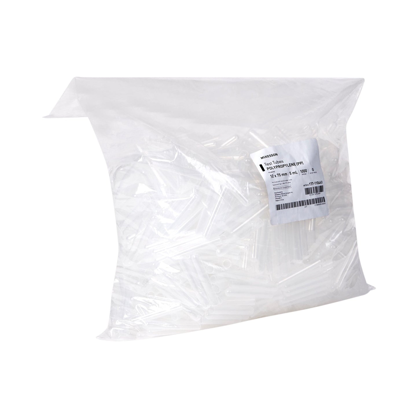 McKesson Test Tube Plain 5 mL Without Closure Polypropylene Tube (1082089_BG)