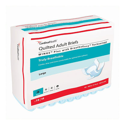 Wings™ Quilted Plus with BreatheEasy™ Technology Unisex Adult Incontinence Brief X-Large Disposable Heavy Absorbency (1176300_BG)
