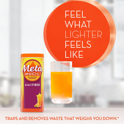 Metamucil® Fiber Supplement Orange Flavor Powder 15 oz. 3.4 Gram Strength Psyllium Husk (446936_BT)