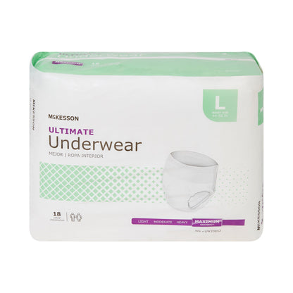 McKesson Unisex Adult Absorbent Underwear Pull On with Tear Away Seams Large Disposable Heavy Absorbency (1123836_CS)