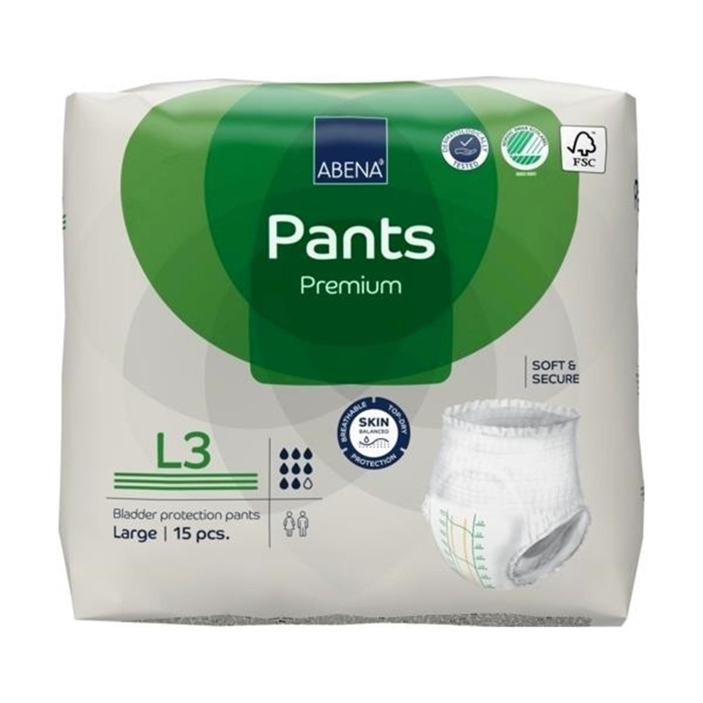Abena® Premium Pants L3 Unisex Adult Absorbent Underwear Pull On with Tear Away Seams Large Disposable Heavy Absorbency (1218235_PK)
