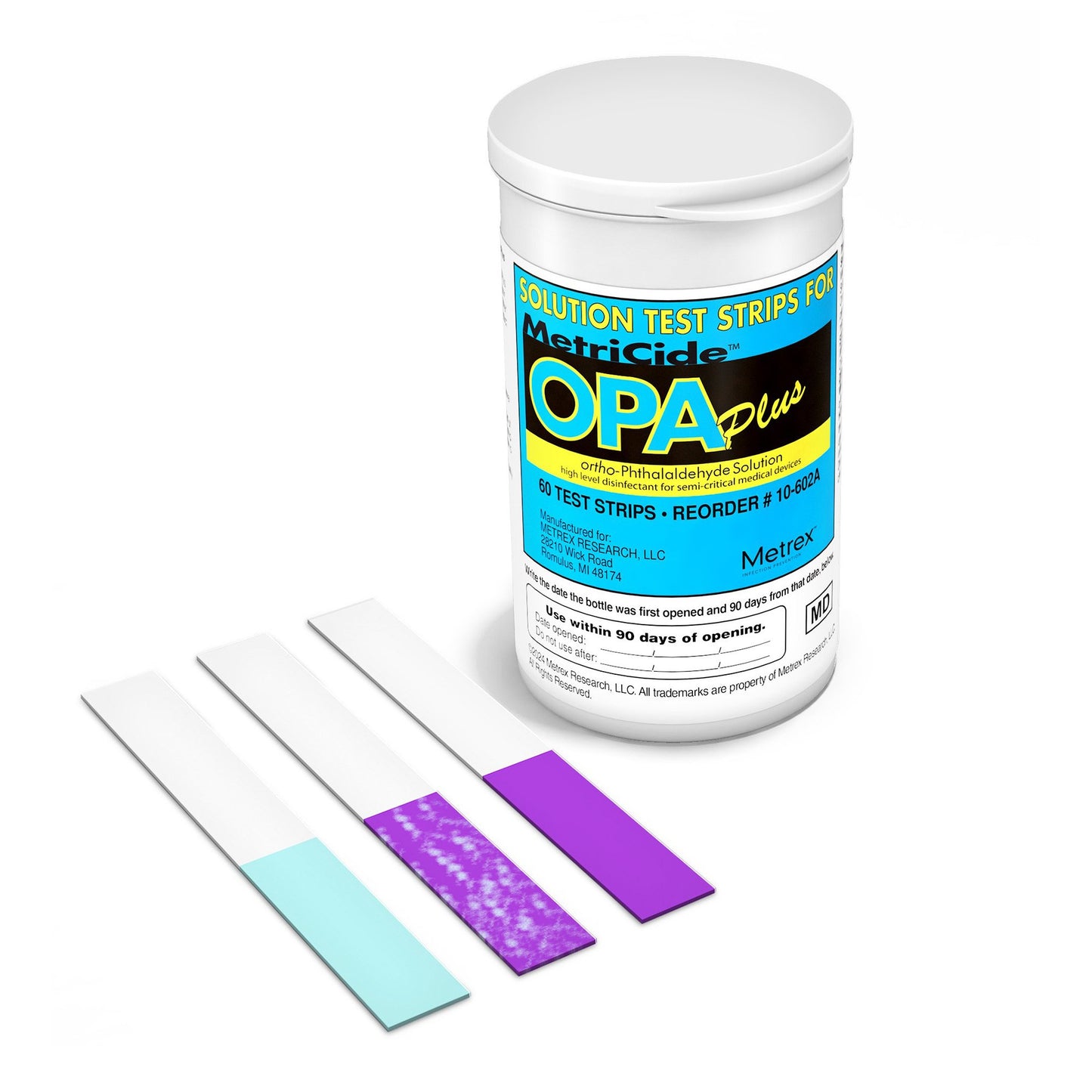 MetriCide™ OPA Plus OPA Concentration Indicator 60 Test Strips Single Use (1258326_BT)