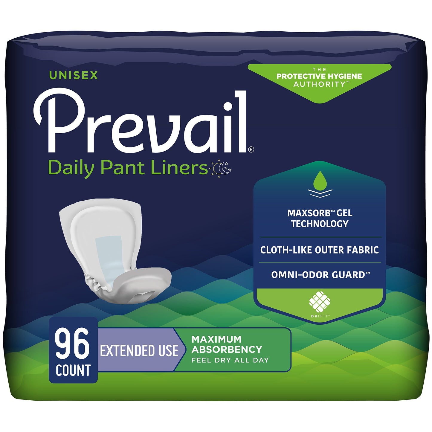 Prevail® Daily Pant Liners Incontinence Liner 28 Inch Length Heavy Absorbency Polymer Core One Size Fits Most (747199_CS)