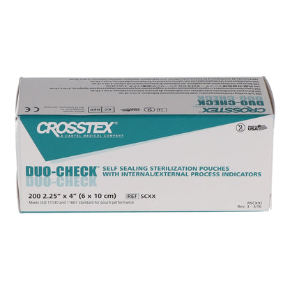 Duo-Check® Sterilization Pouch Ethylene Oxide (EO) Gas / Steam 2-1/4 X 4-1/2 Inch Transparent / Blue Self Seal Paper / Film (911393_BX)
