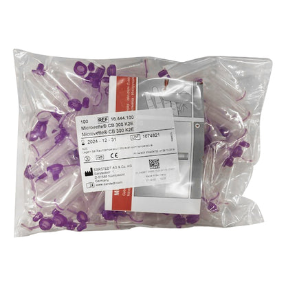 Microvette® CB 300 Capillary Blood Collection Tube K2 EDTA Additive 300 µL Pull Cap Polypropylene Tube (1060089_PK)