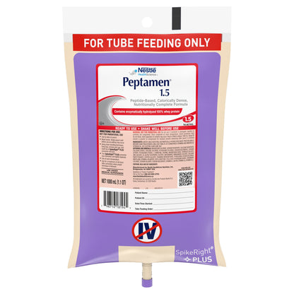 Peptamen® 1.5 Tube Feeding Formula Unflavored Liquid 1000 mL Ready to Hang Prefilled Container (664064_CS)