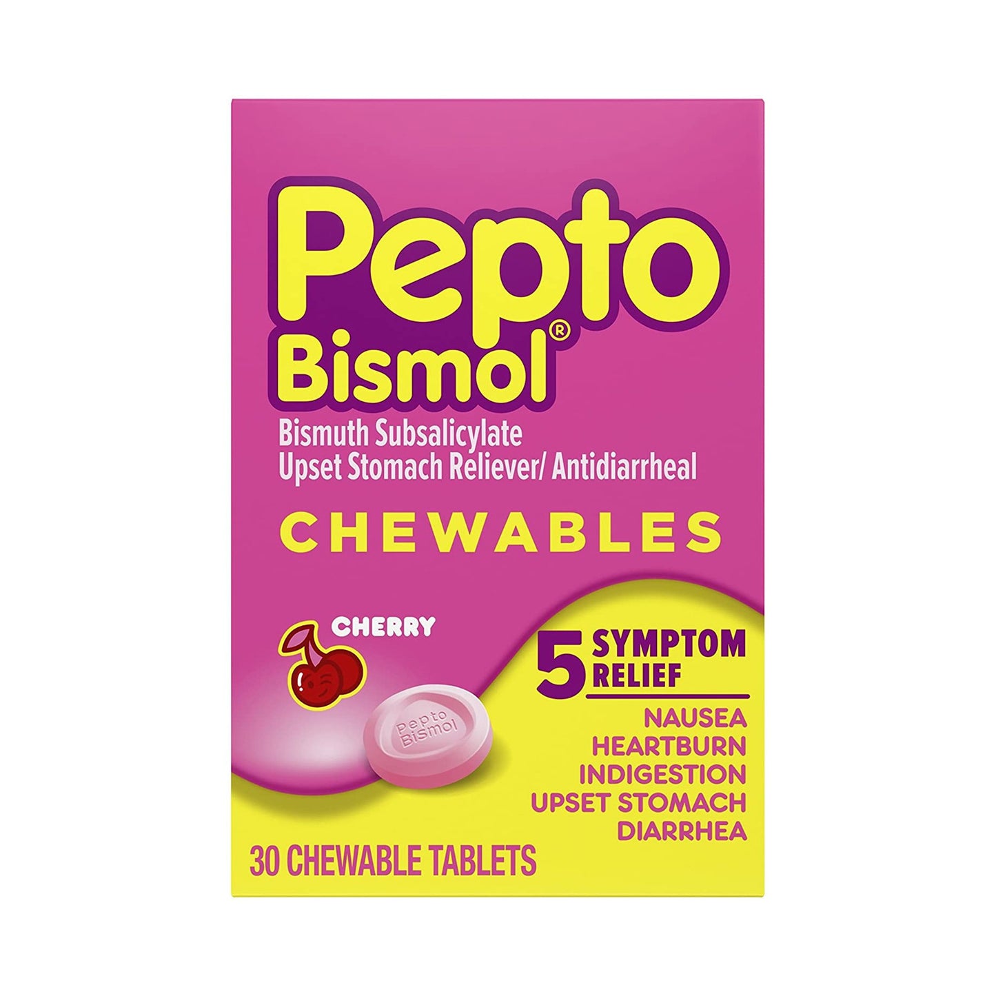 Pepto Bismol® Anti-Diarrheal 262 mg Strength Chewable Tablet 30 per Box (260854_BX)