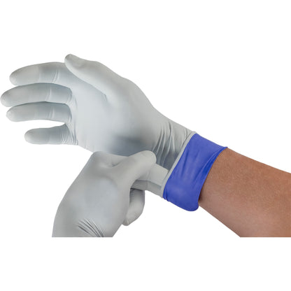 LifeStar™ EC Exam Glove Medium NonSterile Nitrile Extended Cuff Length Textured Fingertips White / Blue Fentanyl Tested (1086857_CS)