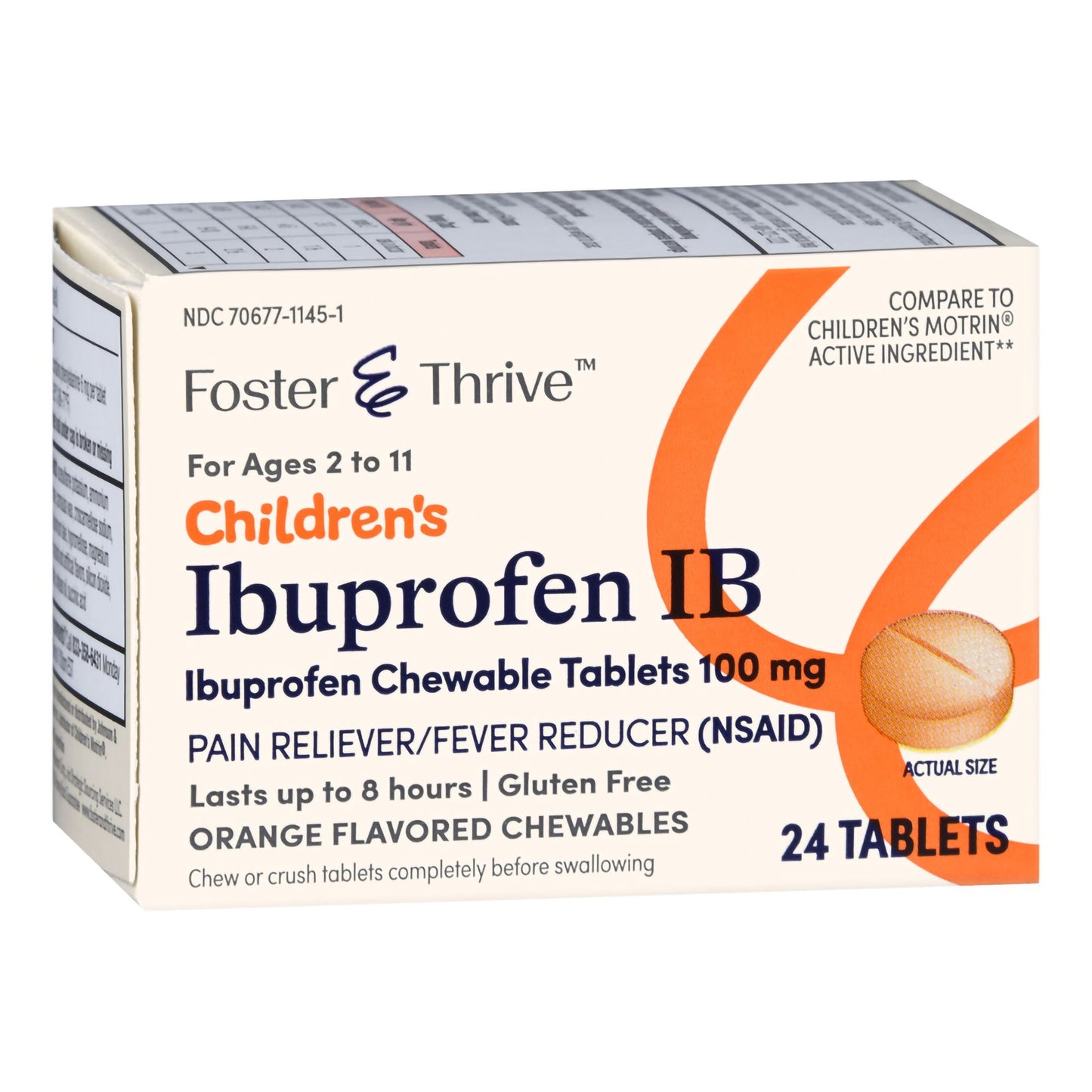 Foster & Thrive™ Children's Pain Relief 100 mg Strength Ibuprofen Tablet 24 per Bottle (1238953_EA)