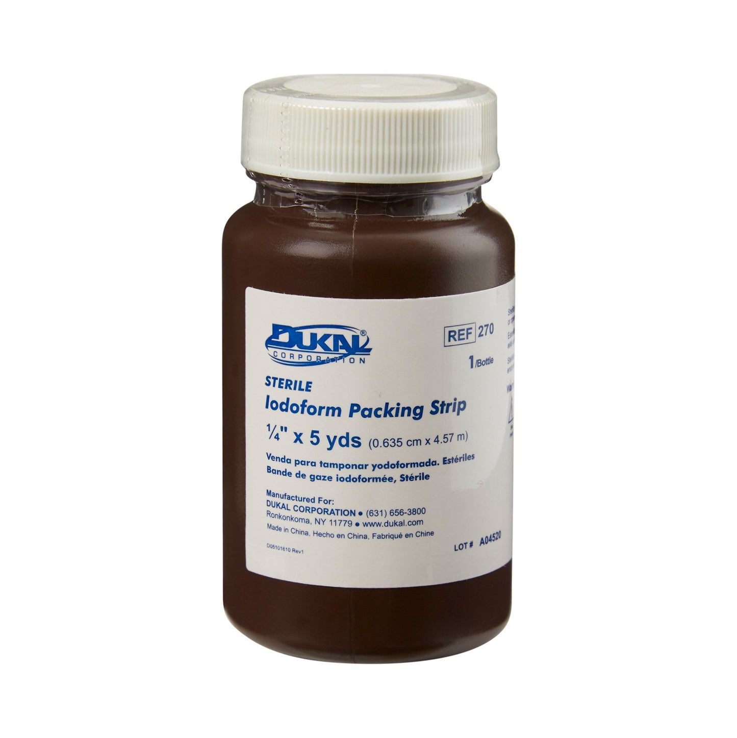 Dukal Wound Packing Strip Iodoform 1/4 Inch X 5 Yard Sterile Antiseptic (348492_EA)