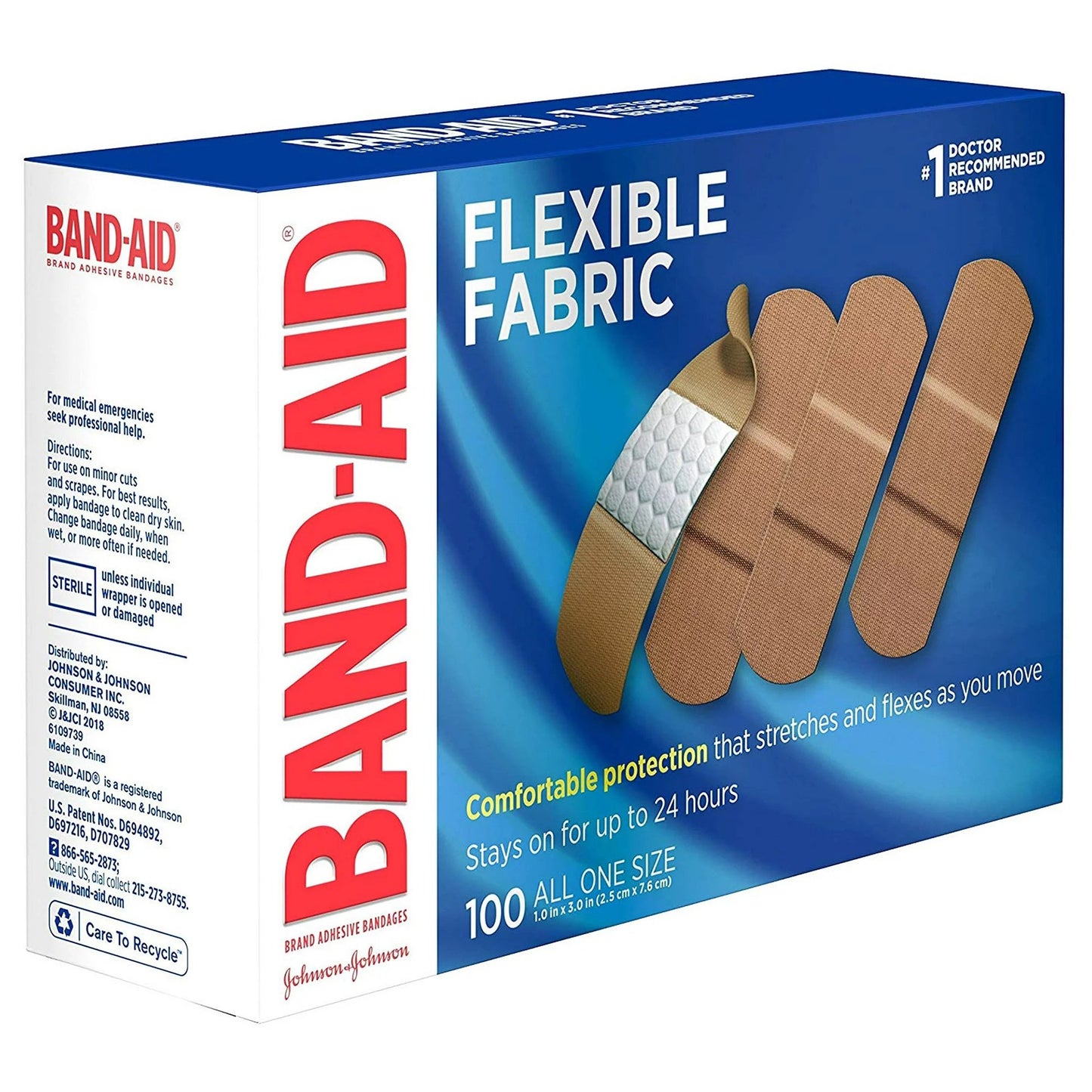 Band-Aid® Adhesive Strip 1 X 3 Inch Fabric Rectangle Tan Sterile (115847_EA)