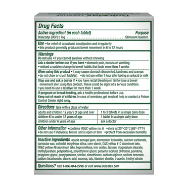 Dulcolax® Laxative Tablet 25 per Box 5 mg Strength Bisacodyl USP (853012_BX)