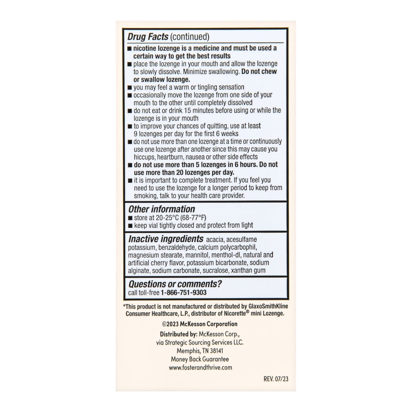 Foster & Thrive™ Stop Smoking Aid 2 mg Strength Lozenge (1238914_PK)