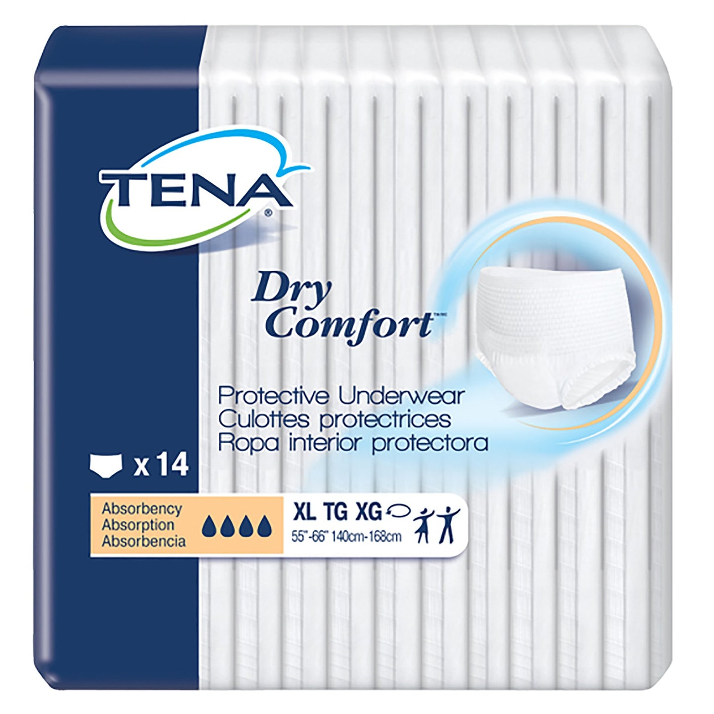 TENA® Dry Comfort™ Unisex Adult Absorbent Underwear Pull On with Tear Away Seams X-Large Disposable Moderate Absorbency (959414_CS)