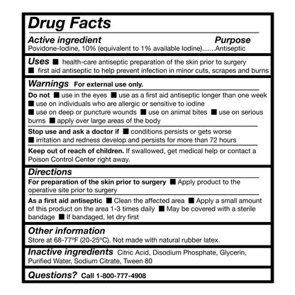 McKesson Skin Prep Solution 16 oz. Flip-Top Bottle 10% Strength Povidone-Iodine NonSterile (911740_CS)