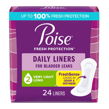 Poise® Fresh Protection™ Bladder Control Pad 8-1/2 Inch Length Light Absorbency Sodium Polyacrylate Core One Size Fits Most (714187_CS)