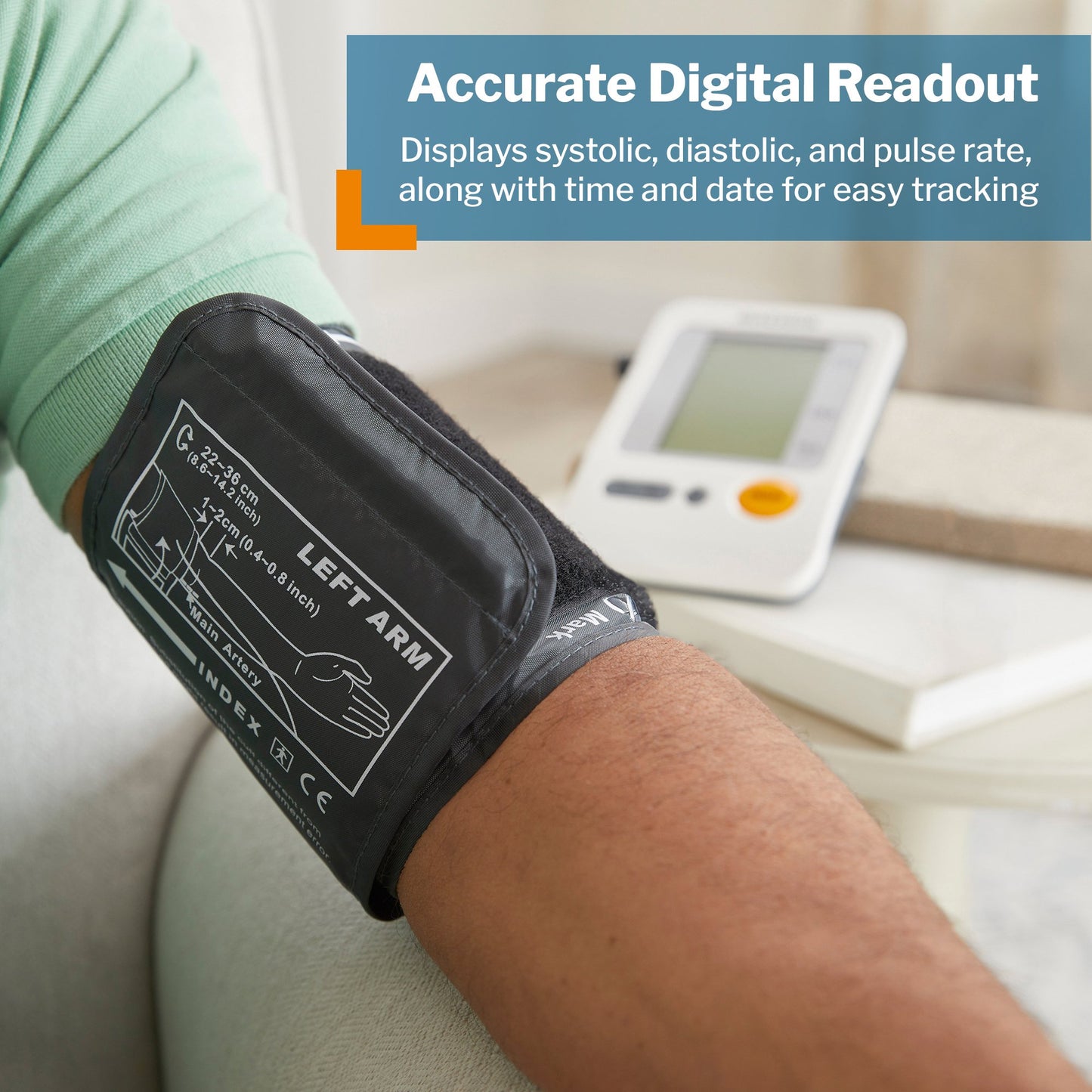 McKesson Brand Home Automatic Digital Blood Pressure Monitor Adult Cuff Nylon Cuff 22 - 36 cm Desk Model (854388_EA)