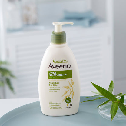 Aveeno® Hand and Body Moisturizer 12 oz. Pump Bottle Unscented Lotion (694993_CS)