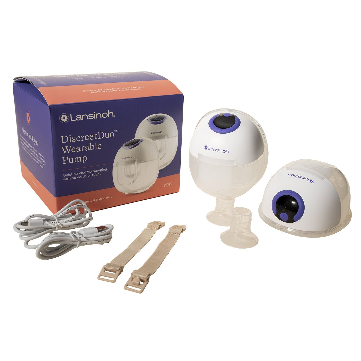 Lansinoh® DiscreetDuo™ Hands Free Double Electric Breast Pump Lansinoh® DiscreetDuo™ (1244518_EA)