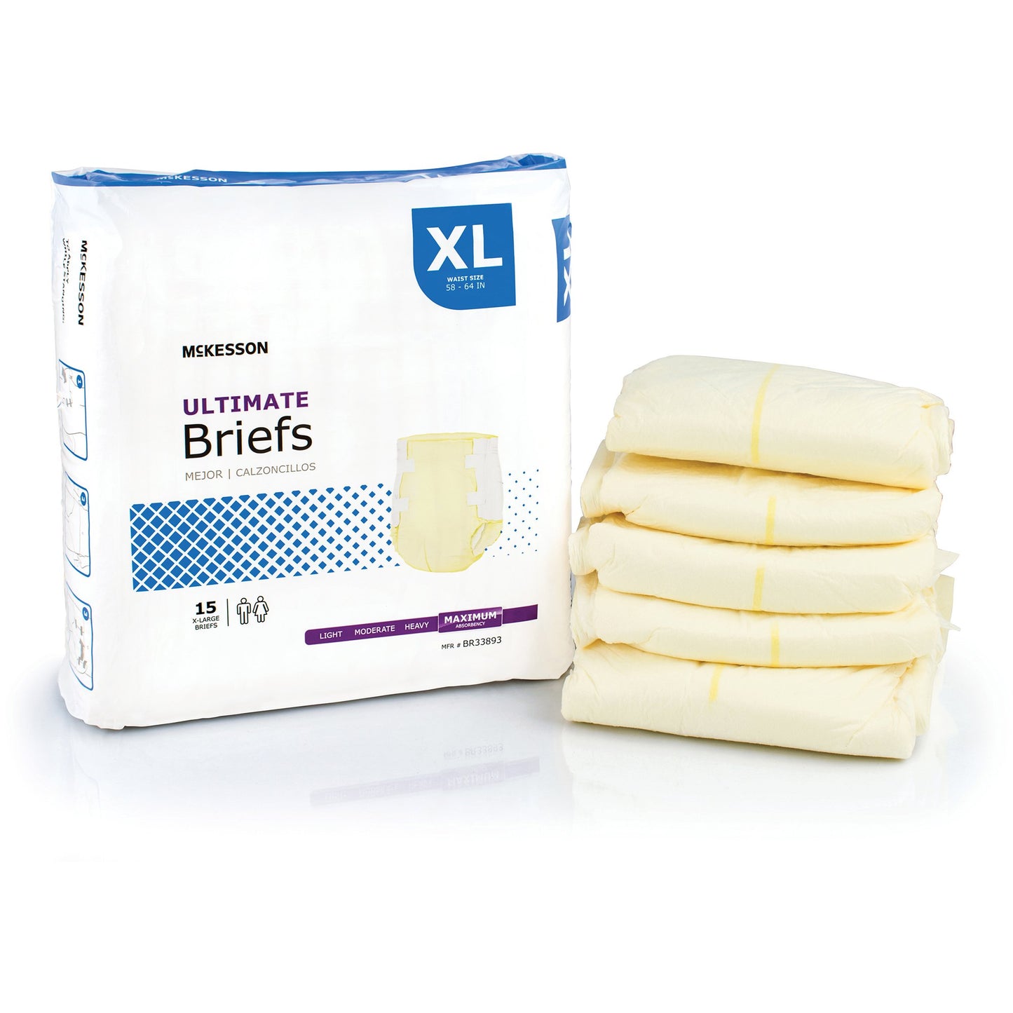 McKesson Unisex Adult Incontinence Brief X-Large Disposable Heavy Absorbency (1123846_CS)