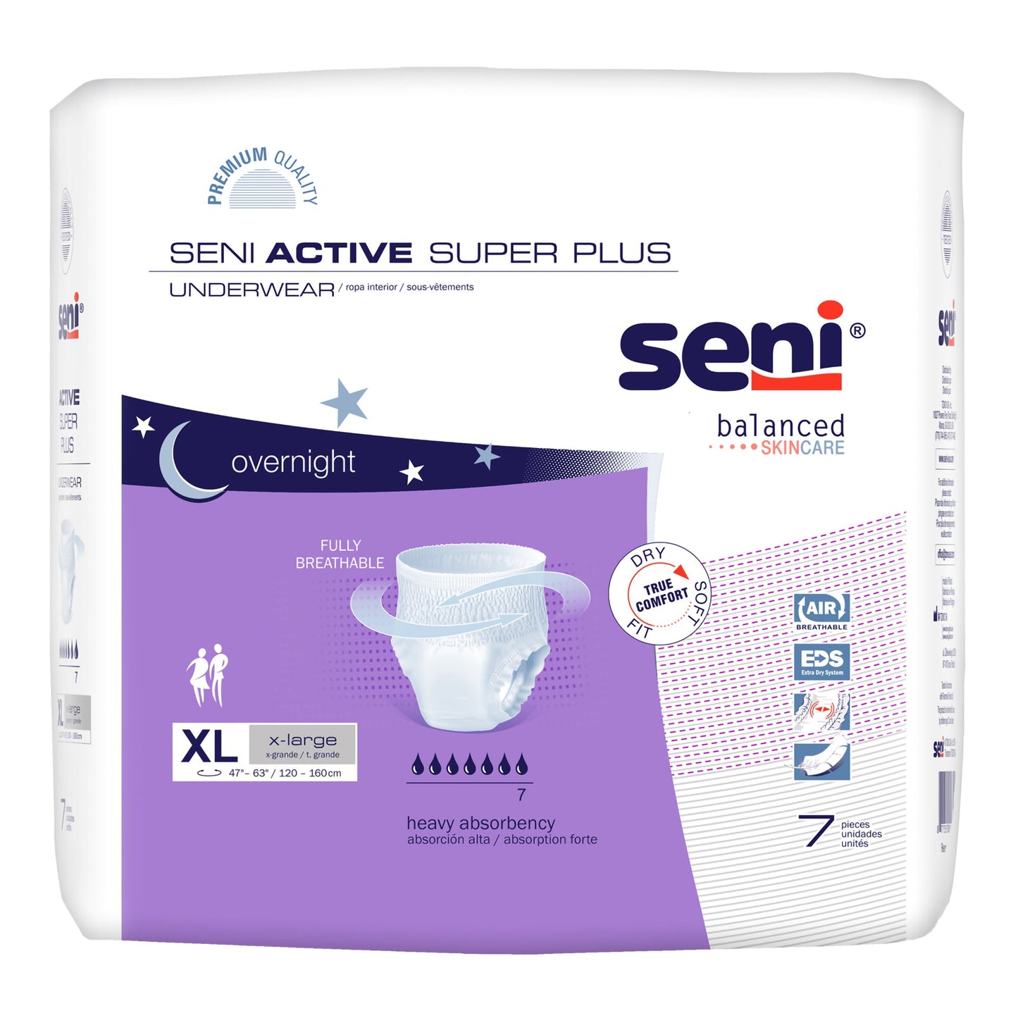 Seni® Active Super Plus Unisex Adult Absorbent Underwear Pull On with Tear Away Seams X-Large Disposable Heavy Absorbency (1163820_PK)