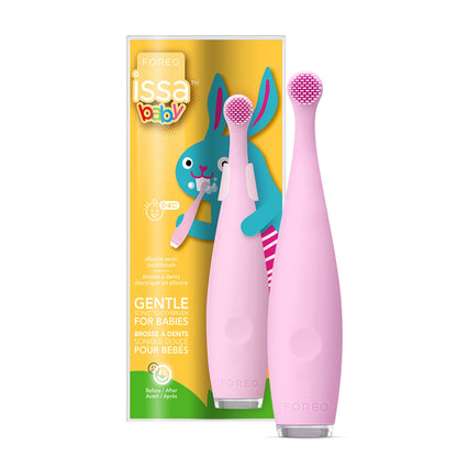 ISSA™ baby Sonic Toothbrush Pearl Pink Bunny Ages Birth to 4 Years Silicone (1252888_EA)