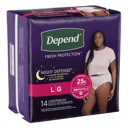Depend® Night Defense® Female Adult Absorbent Underwear Waistband Style Large Disposable Heavy Absorbency (1163805_PK)