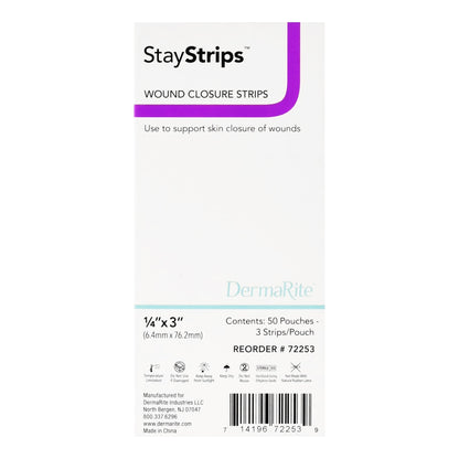 StayStrips® Skin Closure Strip 1/4 X 3 Inch Nonwoven Material Flexible Strip White (946747_BX)