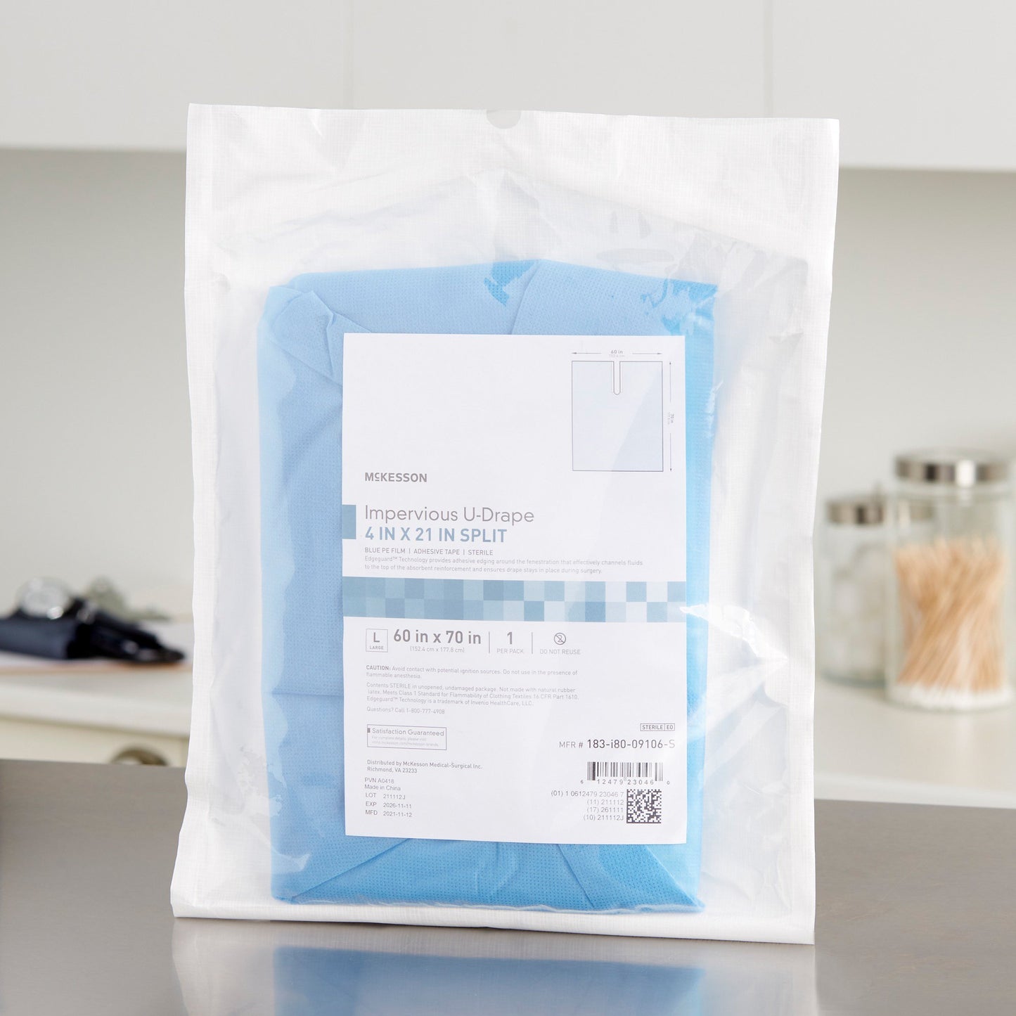 McKesson Orthopedic Drape Impervious U-Drape 60 W X 70 L Inch Sterile (1101275_PK)