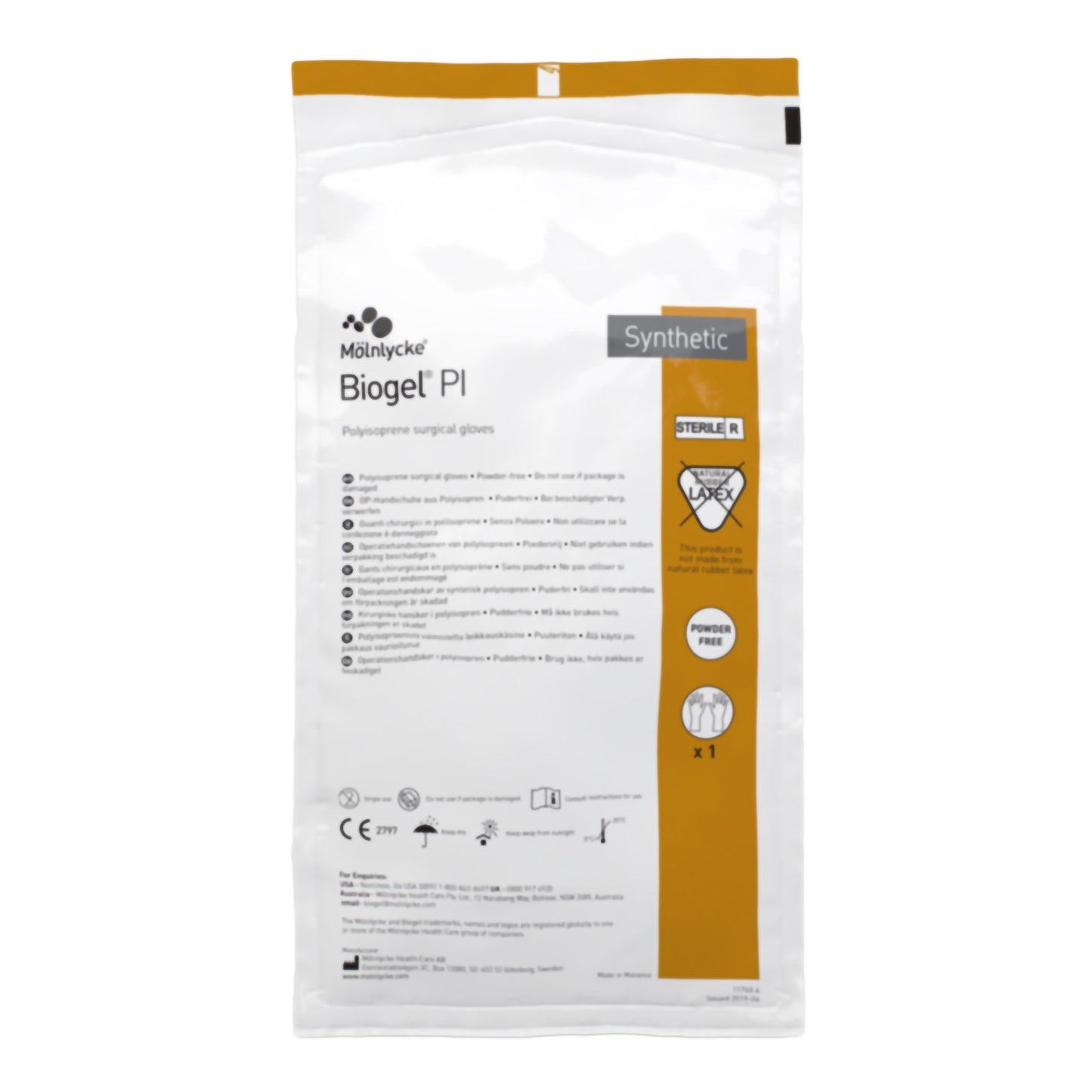 Biogel® PI Surgical Glove Size 7 Sterile Polyisoprene Standard Cuff Length Micro-Textured Ivory Chemo Tested (1129976_BX)