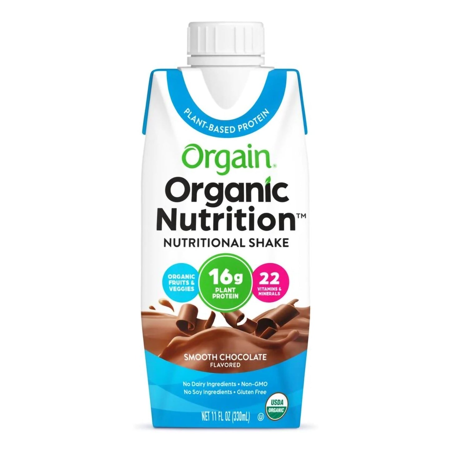 Organic Nutrition™ Vegan Oral Supplement Smooth Chocolate Flavor Liquid 11 oz. Carton (1112295_CS)