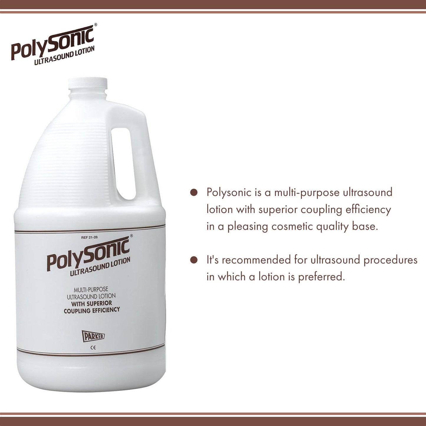 Polysonic® Ultrasound Lotion Multi-Purpose 1 gal. Pump Bottle (420508_GL)